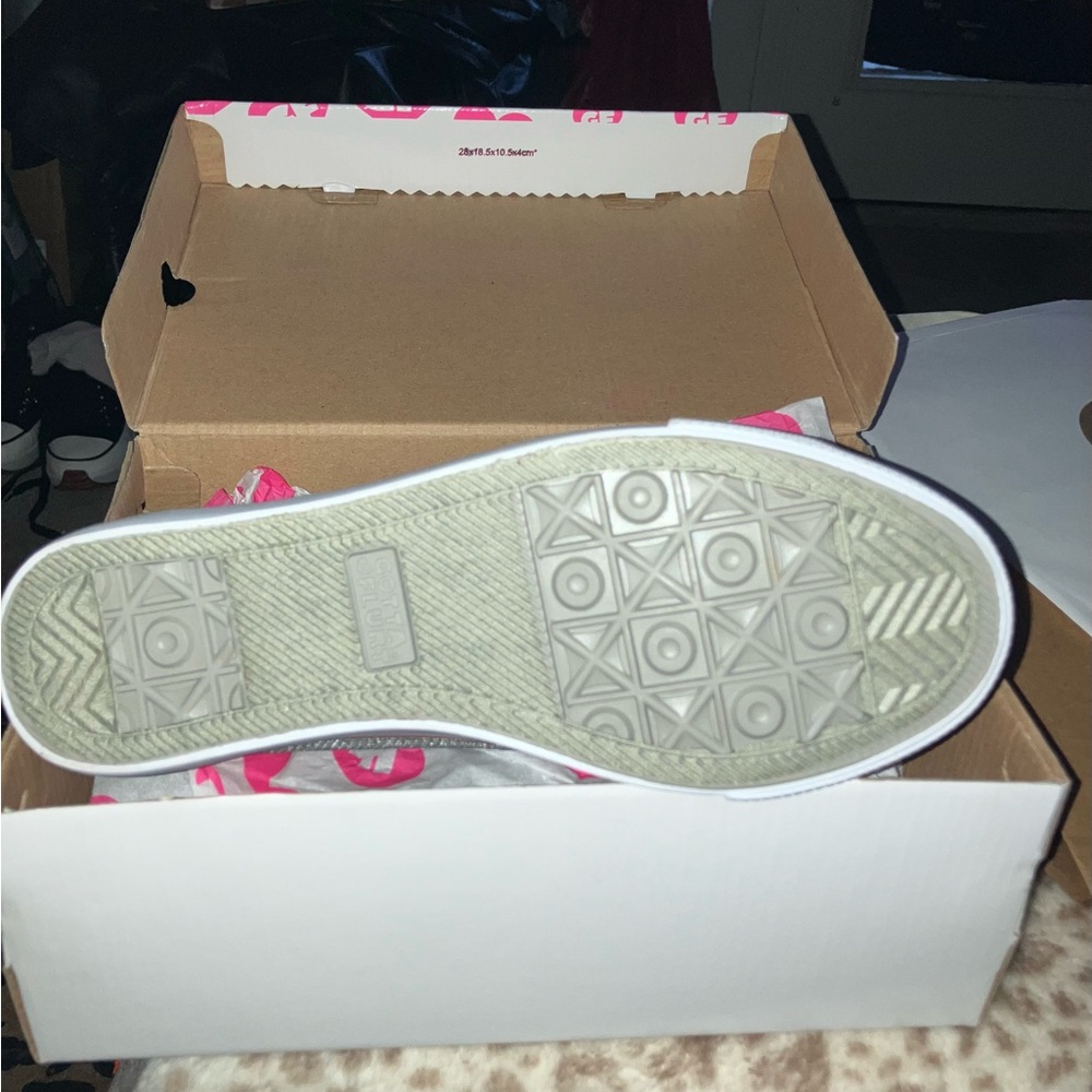 Women's Silver/Orange Sequin Sneakers - Picture 10 of 10